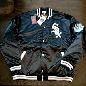 JFG X MITCHELL & NESS WHITE SOX 1993 SATIN VARSITY JACKET